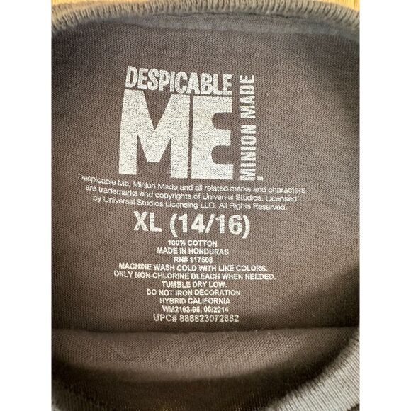 Despicable Me Minion Potato Short Sleeve Gray Crew Neck Tee Shirt Kids XL 14/16 - Picture 3 of 4